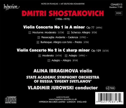 Alina Ibragimova, State Academic Symphony Orchestra of Russia 'Evgeny Svetlanov', Vladimir Jurowski - Shostakovich: Violin Concertos Nos. 1 & 2 (2020) [CD-Rip]