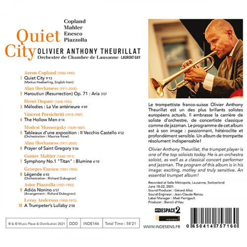 Olivier Anthony Theurillat, Laurent Gay, Orchestre de Chambre de Lausanne - Quiet City (2021)