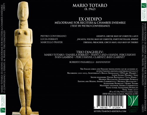 Marcello Prayer - Mario Totaro: Ex Oedipo (Mélodrame for Reciters & Chamber Ensemble) (2021)