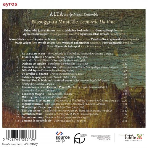 ALTA Early Music Ensemble - Leonardo da Vinci: Passeggiata Musicale (2021)