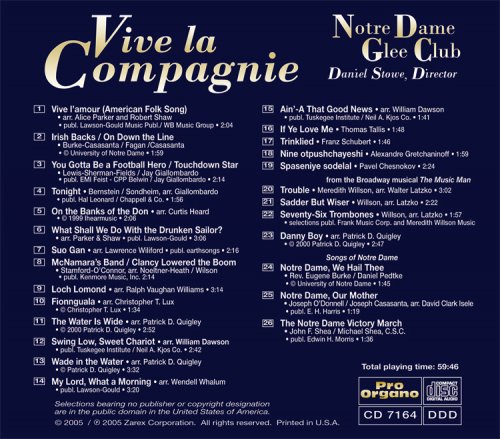 The Notre Dame Glee Club - Viva la compagnie (2021)