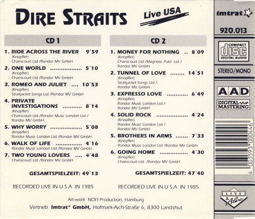Dire Straits - Live USA (2CD) (1992) CD-Rip