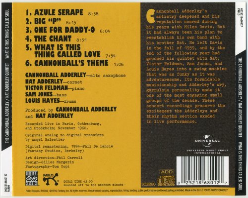 The Cannonball Adderley/Nat Adderley Quintet - What Is This Thing Called Soul: Live In Europe, 1960 (1994)