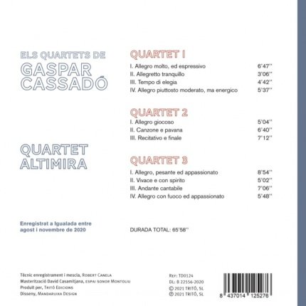 Quartet Altimira - Els Quartets de Gaspar Cassadó (2021)