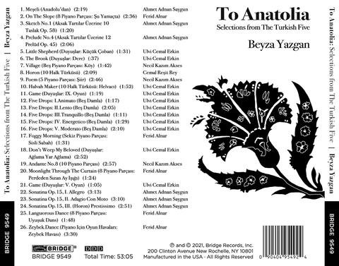 Beyza Yazgan - To Anatolia: Selections from the Turkish Five (2021)