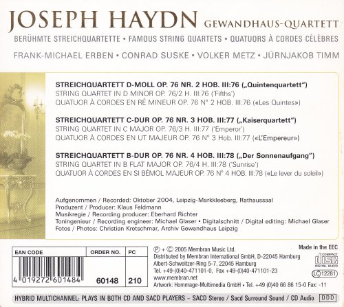 Gewandhaus-Quartett Leipzig - Haydn: Quartets Op. 76 Nos. 2-4 (2004) [SACD]