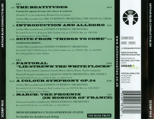 BBC Symphony Orchestra - Arthur Bliss conducts Bliss: The Beatitudes (2013)