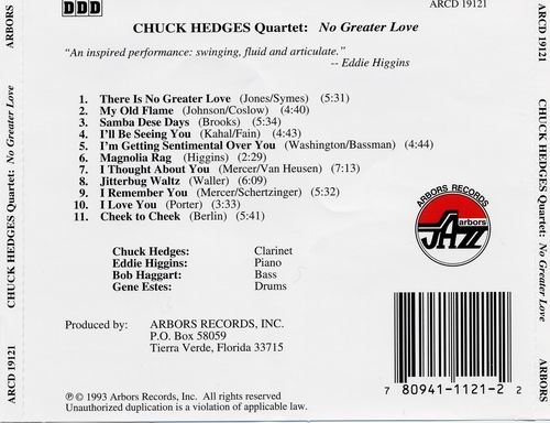 Chuck Hedges Quartet - No Greater Love (1993)