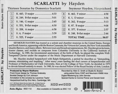 Seymour Hayden - D.Scarlatti by Hayden: Thirteen Sonatas (1992)