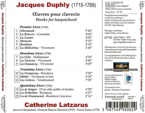 Catherine Latzarus - Duphly: Oeuvres pour clavecin / Works for Harpsichord (2000)