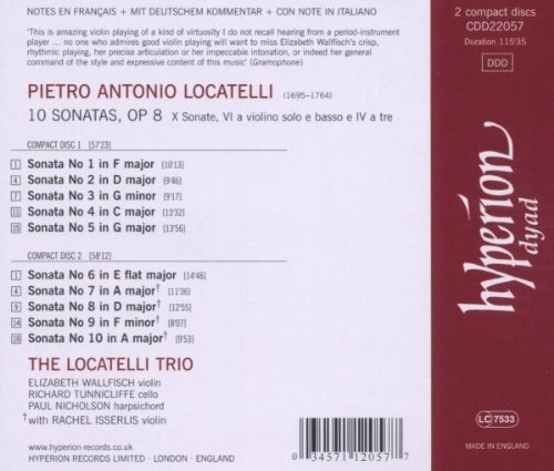 The Locatelli Trio, Rachel Isserlis - Locatelli: 10 Sonatas, Op. 8 (2006)