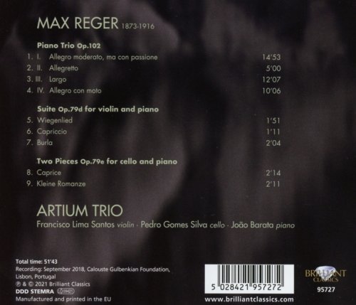 Artium Trio - Reger: Piano Trio, Op. 102 (2021) [Hi-Res]