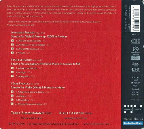 Tabea Zimmermann, Kirill Gerstein - Brahms, Schubert, Franck: Sonatas for Viola & Piano, Vol. 2 (2012) CD-Rip