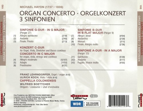 Franz Lehrndorfer, Cappella Coloniensis, Wilfried Boettcher - Haydn: Organ Concerto, 3 Symphonie (2009) CD-Rip
