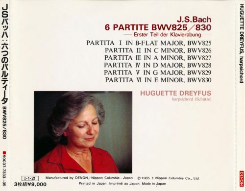 Huguette Dreyfus - 6 Partite, BWV 825/830 (1985)