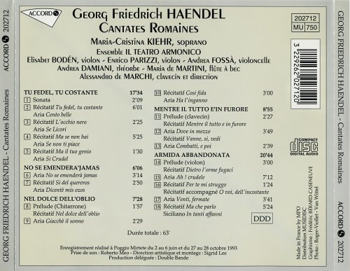 Alessandro De Marchi - Handel: Cantates Romaines (1994)