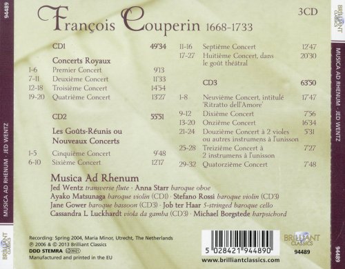 Musica ad Rhenum, Jed Wentz - Couperin: Concerts Royaux, Les Goûts-Réunis (2013) CD-Rip