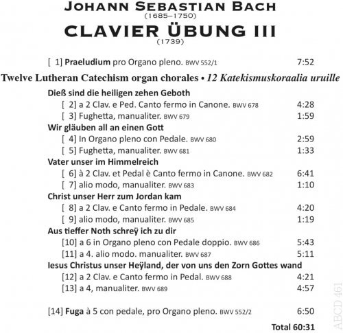 Liisa Aaltola - J.S. Bach: Clavier Übung, Vol. 3 (2021) CD-Rip