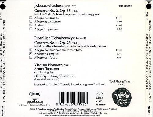 Vladimir Horowitz - Brahms, Tchaikovsky: Piano Concertos (1992) CD-Rip