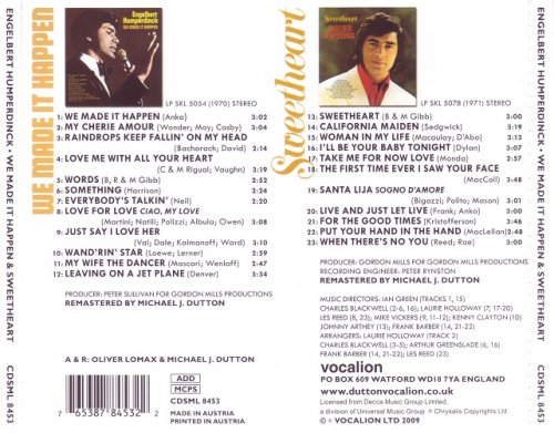 Engelbert Humperdinck - We Made It Happen & Sweetheart (2009)