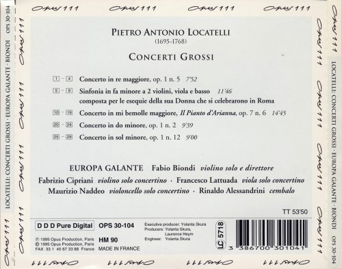 Europa Galante, Fabio Biondi - Locatelli: Concerti Grossi (1995)
