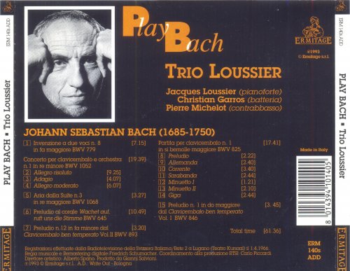 Jacques Loussier Trio - Play Bach (1993) FLAC