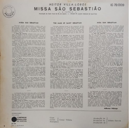 Associação de Canto Coral - Missa São Sebastião: Heitor Villa-Lobos (1968/2021)