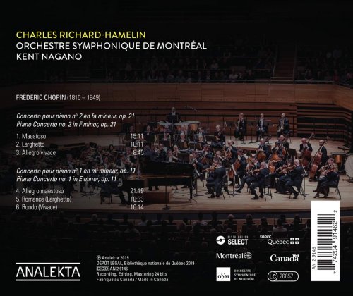 Charles Richard-Hamelin, Orchestre Symphonique De Montréal, Kent Nagano - Chopin: Concertos Nos. 1 & 2 (2019) [Hi-Res]