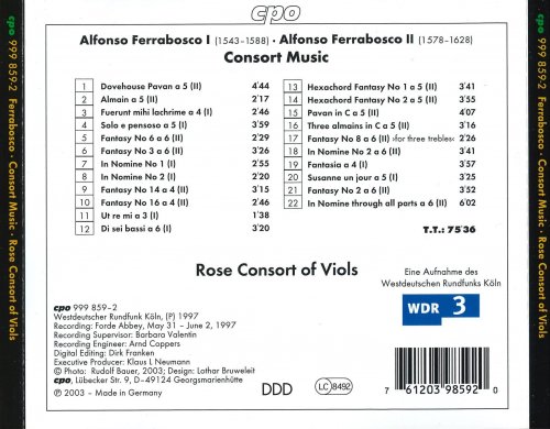 Rose Consort of Viols - Alfonso Ferrabosco: Consort Music (2003)