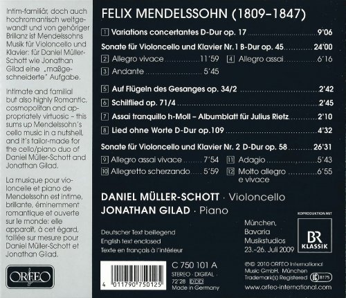 Daniel Müller-Schott, Jonathan Gilad - Mendelssohn: Works for Cello and Piano (2010) CD-Rip