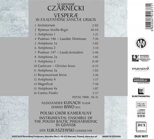 Aleksander Kunach, Dawid Biwo, Polski Chór Kameralny & Jan Łukaszewski - Czarnecki: Vesperæ in exaltatione Sanctæ Crucis, Op. 50 (2021) [Hi-Res]