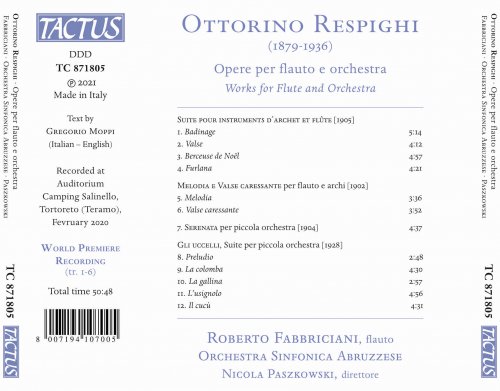 Roberto Fabbriciani, Orchestra Sinfonica Abruzzese & Nicola Paszkowski - Respighi: Opere er flauto e orchestra (2021) [Hi-Res]