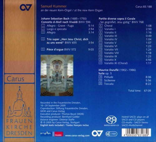 Samuel Kummer - Bach, Durufle: Organ Music (2005) [SACD]
