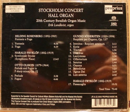 Erik Lundkvist - Stockholm Concert Hall Organ (2003) [SACD]