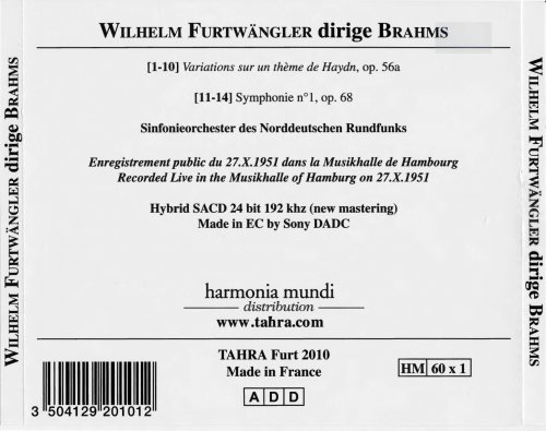 Norddeutscher Rundfunk, Wilhelm Furtwängler - Brahms: Symphony No. 1 (2012)
