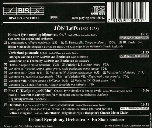 Bjorn Steinar Solbergsson, Iceland Symphony Orchestra, En Shao - Jón Leifs: Dettifoss and Other Orchestral Works (1999) CD-Rip