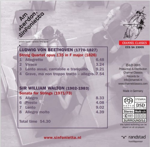 Candida Thompson, Amsterdam Sinfonietta - Beethoven: String Quartet, Walton: Sonata for Strings (2005) [SACD]