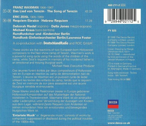 Deborah Riedel, Della Jones, Michael Kraus, Lawrence Foster - Waxman: The Song Of Terezin (1998) CD-Rip