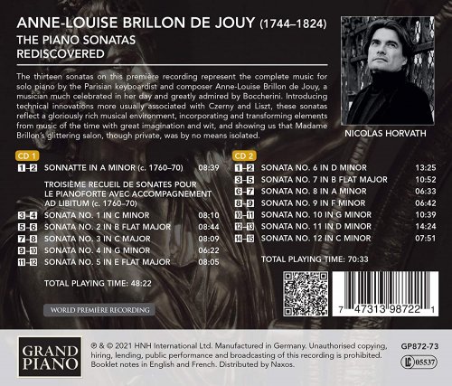 Nicolas Horvath - Brillon de Jouy: The Piano Sonatas Rediscovered (2021) [Hi-Res]