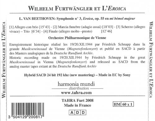 Wilhelm Furtwangler, Wiener Philharmoniker - Beethoven: Symphony No. 3 in E flat major Op. 55 Eroica (2011)