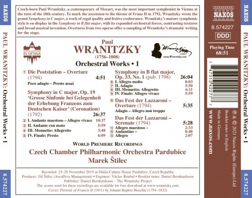 Czech Chamber Philharmonic Orchestra Pardubice & Marek Štilec - Wranitzky: Orchestral Works, Vol. 1 (2021) [Hi-Res]