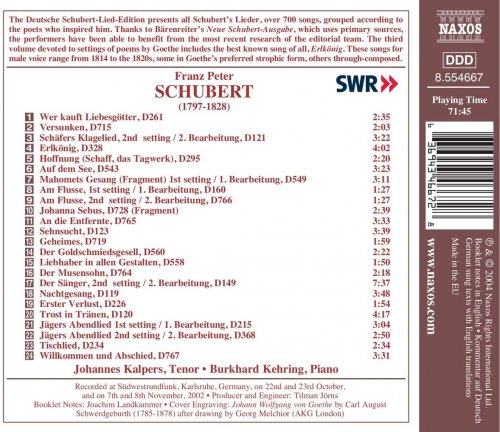Johannes Kalpers, Burkhard Kehring - Schubert: Goethe Lieder, Vol.3 (2004)