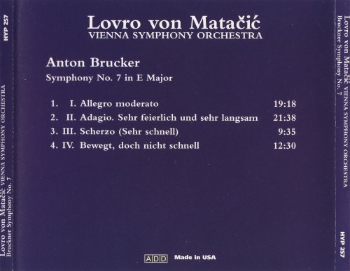 Wiener Symphoniker, Lovro von Matacic - Bruckner: Symphonie No. 7 (1996) CD-Rip
