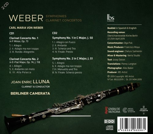 Berliner Camerata feat. Joan Enric Lluna - Weber: Symphonies & Clarinet Concertos (2020) [Hi-Res]