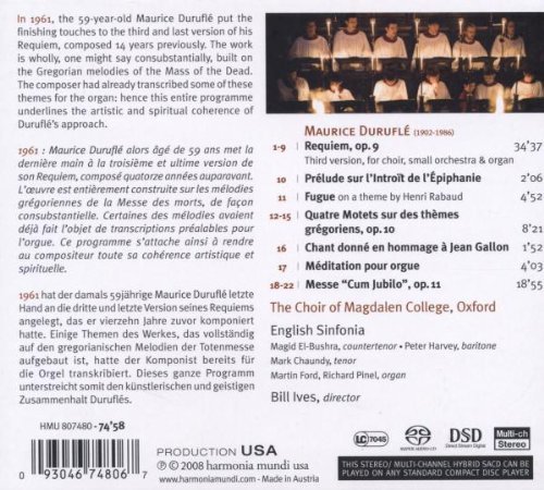 The Choir of Magdalen College, Oxford, English Sinfonia, Bill Ives, Martin Ford, Richard Pinel - Duruflé: Requiem Op. 9 (2008) [Hi-Res]