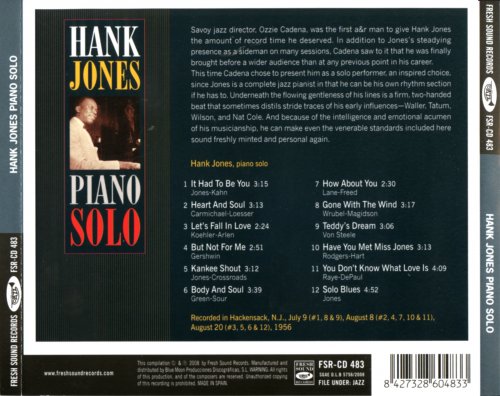 Hank Jones - Piano Solo (1956) [2008]