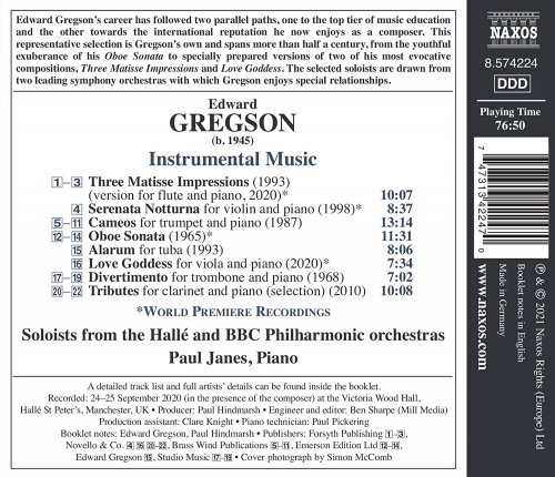 Paul Janes - Edward Gregson: Instrumental Music (2021) [Hi-Res]