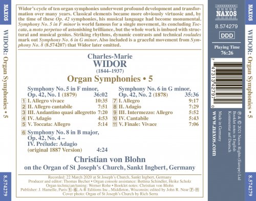 Christian von Blohn - Widor: Organ Symphonies, Vol. 5 (2021) [Hi-Res]