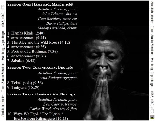 Abdullah Ibrahim - Three Studio, Sessions  (1968-1972)