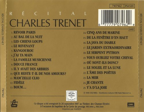 Charles Trenet - Recital (1988)